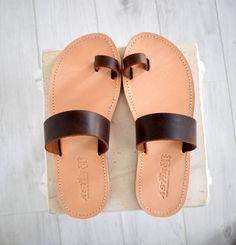 Flip flop men Greek Leather sandals, slipers Men, Thongs brown Color, leather sole - insole ALL ORDERS ARE SHIPPED VIA TNT/FEDEX EXPRESS WORLDWIDE (Please include a phone number at checkout, as it's required by the carrier). The shop Welcome to our shop where you can find comfortable, stylish, handmade, Greek-style sandals and gladiator sandals, in a variety of colors, which will complement any outfit. *The materials All our sandals are exclusively made of leather (outer sole, top sole, straps), Brown Single Toe Strap Slippers For Beach, Brown Leather Sole Toe Ring Sandals For Beach, Beach Brown Toe Ring Sandals With Leather Sole, Brown Rubber Sole Flip Flops For Beach, Brown Flip Flops With Leather Footbed For The Beach, Brown Leather Footbed Toe Ring Sandals, Brown Leather Footbed Flip Flops For Beach, Brown Beach Flip Flops With Rubber Sole, Beach Brown Flip Flops With Rubber Sole