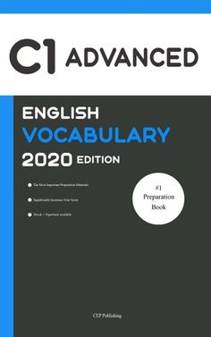 the book cover for advanced english vocabulary