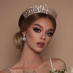 "Step into Fairytales: Enchanting Princess Crown Hairstyle Tutorial" Swarovski Tiara, Sun Designs, Bride Makeup, Headpiece Wedding, Crown Hairstyles, Hair Vine