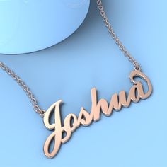 Joshua name necklace Gold Custom Necklace, Personalized Gifts For Her 
								Add something extra special to your jewelry box with Name Necklace Official engravable necklaces.
								The Joshua's 14k gold name necklace is best gifts for Joshua. Name Necklace Official provides affordable engravable jewelry that won't 
								break the bank. In addition, these pieces make for very thoughtful and appreciated gifts for friends and family. 
								And whether valentine's day gifts, mother's day gifts, christmas gifts, wedding gifts, graduation gifts, birthday gifts,
								 NAME NECKLACE are all the best gift choice store. Joshua Name, Silver Name Necklace, Engravable Jewelry, Name Necklace Silver, Gold Name Necklace, Personalized Gifts For Her, Engraved Jewelry, Gifts Birthday, Engraved Necklace