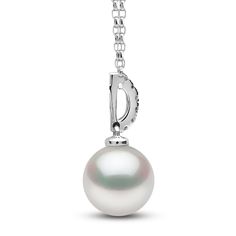 A lustrous freshwater cultured pearl dangles elegantly in this timeless women's pendant necklace. 18K White Gold Diamond accents Freshwater cultured pearl Diamonds embellish the bail to complete the look The 16-inch rolo chain with a 2-inch extender secures in place with a spring ring clasp. From the Yoko London collection Elegant Pearl Necklace With Dangle Pendant, Elegant Dangle Pearl Necklace With Pendant, Classic Drop Necklace With Pearl Pendant For Formal Occasions, Classic Pearl Pendant Drop Necklace For Formal Occasions, White Initial Pendant Necklace For Formal Occasions, Luxury Pearl Drop Necklace With Briolette Shape, Luxury Briolette Pearl Drop Necklace, Luxury Drop Pearl Necklace, Akoya Pearl Necklace With Pendant Charm