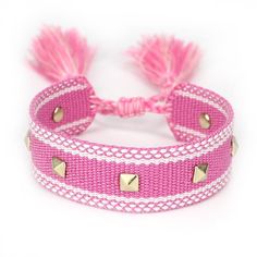 Gender: UnisexMaterial: CottonBracelets Type: Chain & Link BraceletsChain Type: Rope ChainItem Type: BraceletsCompatibility: All CompatibleModel Number: LOVESTUDSFine or Fashion: FashionStyle: VintageAdjustable Size: 16-25cm Braided Friendship Bracelets, Studded Bracelet, Knit Bracelet, Pink Square, Woven Bracelets, Bracelet For Men, Star Studs, Pink Bracelet, Colorful Heart