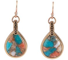 Rich jewel tones with natural variations give these artisan-crafted dangle earrings one-of-a-kind appeal to complement any outfit. From Barse Jewelry. Jewel Tones, Composition, Dangle Earrings, Jewelry Earrings, Turquoise