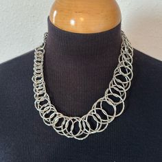 This Is A Cute & Versatile Necklace That Can Be Dressed Up Or Down. It Has A Lobster Claw Clasp. The Necklace Measures 17 Inches And It Has A Three Inch Extender. It Is Silver. Chunky Chain Metal Necklaces, Nickel Free Chain Necklace For Parties, Nickel-free Chain Necklace For Parties, Elegant Circular Metal Chain Necklace, Lobster Clasp Chain Necklace For Jewelry Making, Chain Link Necklace With Lobster Clasp For Parties, Party Necklace With Lobster Clasp And Chain Link, Nickel-free Metal Chain Link Necklace, Nickel-free Link Metal Necklace