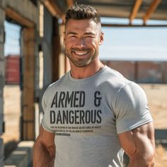 Gift Set for Men Armed and Dangerous Workout Gym Shirt with Spartan Warrior Pendant Workout Gifts For Men, Gift Set For Men, Gym Apparel, Gym Gifts, Mens Summer Outfits, Spartan Warrior, Funny Workout, Gym Shirt, Gym Gear