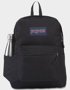 JANSPORT SuperBreak Backpack - BLACK | Tillys Jansport Superbreak Plus, Black Jansport Backpacks, Black Jansport, Mochila Jansport, Jansport Superbreak Backpack, High School Backpack, School Bag Essentials, Back To School Backpacks, Backpack Brands