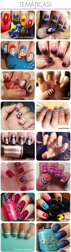 Miscellaneous Manicures #manicure #pedicure #fingernail #finger #nail #polish #lacquer #paint Sailor Nails, Ms Pacman, Lacquer Paint, Awesome Nails, Nyan Cat, Nail Polish Art, Nails Polish, Interesting Ideas, Fish Scale