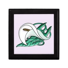 a white bird with green leaves on it's head in a pink background gift box