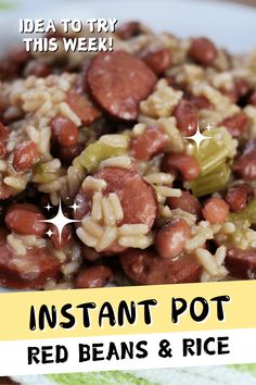 instant pot red beans and rice with text overlay