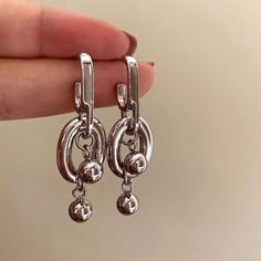 49263682814273 Unisex Earrings, Wedding Accessories Jewelry, Estilo Punk, Metal Ball, Ball Pendant, Travel Jewelry, Metal Pendant, Girls Earrings, Chain Earrings