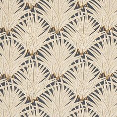 an art deco wallpaper pattern with palm leaves