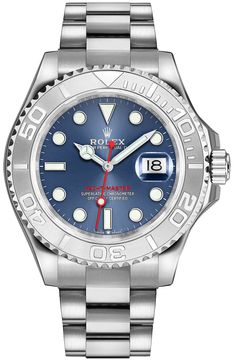 Model # 126622 | 126622-0002 Rolex Yacht-Master 40 Men's Luxury Watch - With Manufacturer Serial Numbers - Swiss Made - Blue Dial - Dot & Index Hour Markers - Polished with Sand-Blasted 950 Platinum Bezel     Raised Numerals and 60 Minute Graduations on Bezel - Date Feature     Date Window Displayed at 3 O'Clock     Cyclops Lens Over Date     Instantaneous Date Setting Feature - Stop-seconds Feature for Precise Time Setting - 70 Hour Power Reserve - Self-winding Automatic Movement     COSC Superlative Chronometer Certified - Rolex Caliber 3235 - Vibrations Per Hour: 28,800 - Jewels: 31 - 6 Year Warranty - Guaranteed Authentic - Certificate of Authenticity - Manufacturer Box & E-Manual (will be sent by email) - Polished 904L Oystersteel Stainless Steel Case - Brushed with Polished 904L Oyst Pretty Watches, Buy Rolex, Yacht Master, Louis Vuitton Shirt, Rolex Yacht Master, New Rolex, Rolex Men, Authentic Watches, Luxury Products