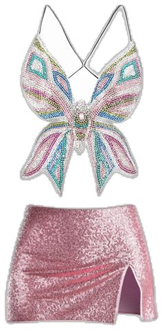 Pink Rave Outfit, Butterfly Outfit, Rave Fits, Kpop Concert Outfit, Fashion Design Patterns, Fashion Vocabulary, Rave Outfit, Beanie Style, Dolce E Gabbana