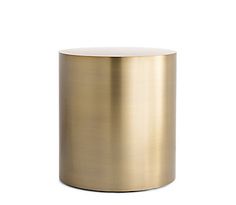 a gold colored metal vase with a white top on a white background for use as a decoration