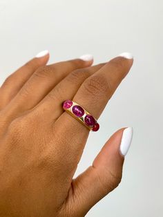 7mm wide Rubellite Tourmaline 4.8 ctw Handcrafted in 14k yellow gold Exact colors and weights may vary Size 7 in stock and available to ship Summer Rings, Rubellite Tourmaline, Pink Tourmaline Ring, Heirlooms Jewelry, Jewelry Lookbook, Tourmaline Ring, Pink Ring, Jewelry Inspo, Summer Jewelry