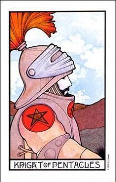 a tarot card with an image of a woman wearing a helmet and star on it