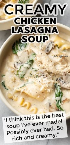 creamy chicken lasagna soup is the best soup i've ever made it possibly ever had so rich and creamy