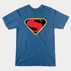 #ad Fan Merchandise Logo T-shirt Crew Neck, Fan Merchandise Logo T-shirt With Crew Neck, Fan Merchandise Cotton Logo T-shirt, Cotton Crew Neck Shirt With Logo, Superhero Cotton Tops For Streetwear, Blue Superhero Crew Neck Top, Superhero Crew Neck Pre-shrunk T-shirt, Superhero Cotton T-shirt With Letter Print, Blue Cotton Pop Culture T-shirt