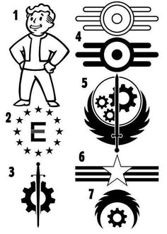 an image of a man with gear symbols on his body and numbers in the background