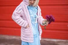 Crochet Baby Cardigan Free Pattern, Crochet Cardigan Free, Make And Do Crew, Crochet Baby Cardigan, Simple Sweaters, Crochet Hexagon, Crochet Bebe, Crochet Summer, Crochet Jacket