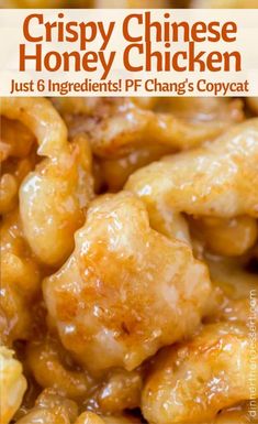 crispy chinese honey chicken with text overlay