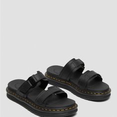 Dr. Marten Chilton Men's Leather Slide Sandals 8m/9w Brand New With Tags No Box Excellent Condition No Flaws Leather Slides With Buckle Closure, Fluffy Sandals, Faux Fur Sandals, Platform Shoes Sandals, Two Strap Sandals, Leather Strap Sandals, Vintage Sandals, Men Sandals, Mens Leather Sandals