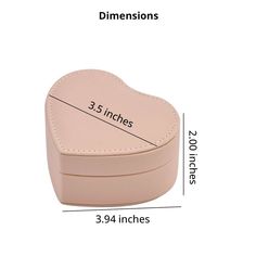 the size of a heart shaped box with measurements