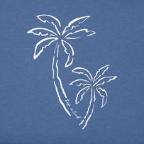 a white palm tree on a blue background