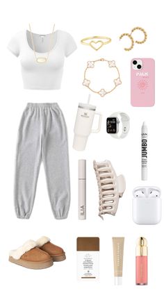 #outfitinspo #cozy #lazyday #beauty Girly Skincare, Aesthetic Stanley, Trip Fits, Preppy Fall Outfits, Mommy Outfits