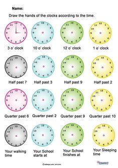 an image of clocks that are telling time to the hour and half past nine o'clock