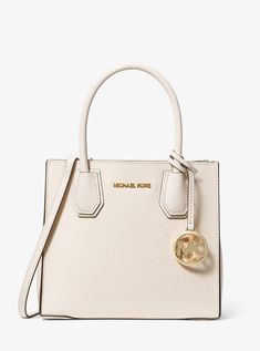 Mercer Medium Pebbled Leather Crossbody Bag | Michael Kors White Pebbled Leather Top Handle Bag, Modern White Pebbled Leather Bag, White Pebbled Leather Bag With Adjustable Strap, White Pebbled Leather Bag, White Pebbled Leather Crossbody Bag, Crossbody Bag In Pebbled Leather With Smooth Grain, Pebbled Leather Crossbody Bag With Smooth Grain, Pebbled Leather Crossbody Bag, Michael Kors Mercer