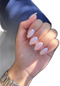 Classy Almond Nails, Blush Nails, White Nail