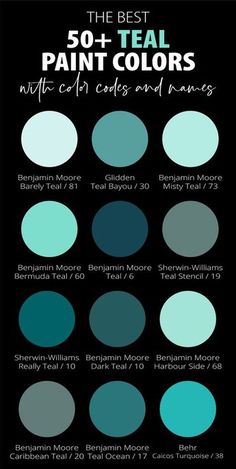 the best teal paint colors for walls and floors in shades of blue, green, gray