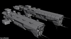 an image of a sci - fi space ship in black and white 3d renderings