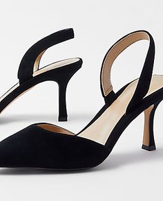 Step into sophistication with the Ann Taylor Kerry Suede Slingback Pumps, a perfect blend of style and comfort for the modern woman. 

- Size: 6
- Color: Black
- Material: Suede
- Gender: Female
- Heel Height: 3 inches
- Design: Pointy toe with a slingback style
- Features: Padded footbed for enhanced comfort

These pumps are expertly crafted from rich suede, featuring a sleek pointy toe and a comfortable padded footbed, making them ideal for long days at the office or elegant evenings out. The Spring Suede Slingback Pumps With 4-inch Heel, Spring Suede Slingback Pumps For Work, Spring Evening Suede Slingback Pumps, Suede Slingback Pumps With Round Toe For Party, Black Suede Slingback Sandals, Suede Ankle Strap Slingback Pumps For Party, Suede Ankle Strap Heels For Work, Evening Suede Slingback Pumps With Round Toe, Suede Slingback Pumps With Round Toe For Evening