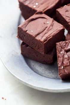 several pieces of chocolate cake on a plate