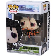 an autographed pop vinyl figure from the movie edward scissorhands