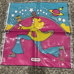 Extremely Rare Vintage Peter Max 70's Inflatable Plastic Pillow 16” X 16” Peter Max, Accent Pillows, Color Blue, Pillows, Pink, Blue, Color