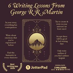 the cover for 6 writing lessons from george r martin