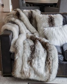 Limited Edition faux fur (acrylic) throw.  Velvet polyester lining and back.  60" x 72".  Machine wash. Made in the USA or Imported. Neutral Bedroom Decor, Blue Slime, Rustic Luxe, Asian Kitchen, Faux Fur Throw Blanket, Fabulous Furs, Common Room, Fur Throw Blanket