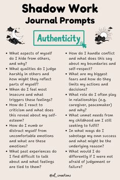 Your shadow self is the side of you that you tend to hide from others and keep out of sight. Shadow work refers to discovering these shadow traits, forgiving ourselves for them, healing from past trauma that may have caused them, and processing them in order to grow 🌱 --- Journaling, self reflection journal prompts, deep journal prompts, personal growth, self esteem, journal inspiration, self improvement Journal Prompts Deep, Self Esteem Journal, Self Reflection Journal Prompts, Healing Journal Prompts, Work Journal Prompts, Shadow Work Journal Prompts, Shadow Work Spiritual, Healing Journal