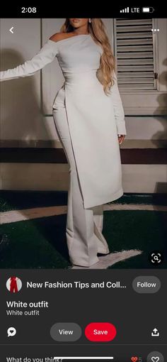 Chic Dress Classy, White Flares, African Clothes, Outfit Inspired, Pant Suits, Stylish Work Attire, Elegant Dresses Classy