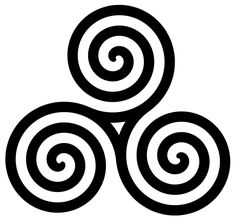 an image of three spirals in the shape of two circles on a white background