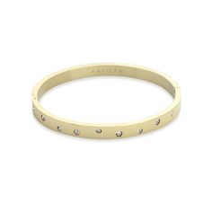 Stainless steel Gold plated, rhodium plated Cubic zirconia 2.8" x 1.77" - Suitable for wrist circumference up to 6.50" Keep It Real, Dear Santa, Polish Jewelry, Gold Bangles, Rhodium Plated, Solid Gold, Silver Gold, Cubic Zirconia, Gold Plate