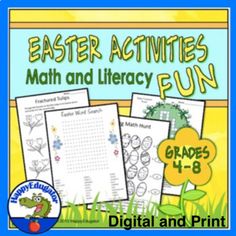 easter activities for kids to practice math and literacy