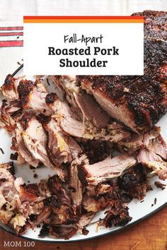 Fall-Apart Roasted Pork Shoulder with Rosemary, Mustard and Garlic: A super tender, slow cooked marinated pork shoulder roast recipe that is amazing on its own, and also can be used in so many ways.  #pork #easy #porkshoulder #pulledpork via @katieworkman100 Roasted Pork Shoulder, Pork Shoulder Recipe, Pork Shoulder Recipes, Shoulder Roast, Boneless Pork Shoulder, Pork Roast Recipes, Pork Shoulder Roast, Roasted Pork, How To Cook Pork