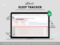 the ultimate sleep tracker is displayed on a computer screen with instructions to help you track down and