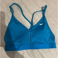 Never Worn No Tags Nike Blue Sports Bra For Workout, Nike Solid Color Sports Bra, Nike Sporty Sweat-resistant Sports Bra, Blue Sporty Sports Bra With Built-in Bra, Nike Blue Sports Bra With Moisture-wicking, Daily Clothes, Tennis Outfits, Nike Sports Bra, Athletic Gear