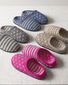 Striped Slippers, Best Slippers, Cream Jeans, Comfy Slippers, Comfortable Slippers, Wool Slippers, Soft Shoes, Garnet Hill, Boiled Wool