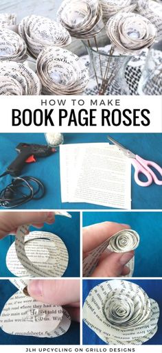 how to make book page roses out of old books